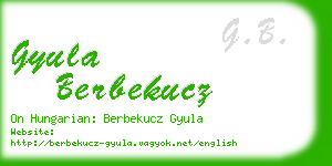 gyula berbekucz business card